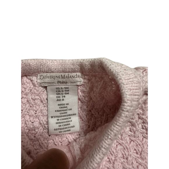 Beautiful Catherine Malandrino Mini Baby Pink Sweater Dress Size 6-9 Months - Picture 4 of 6